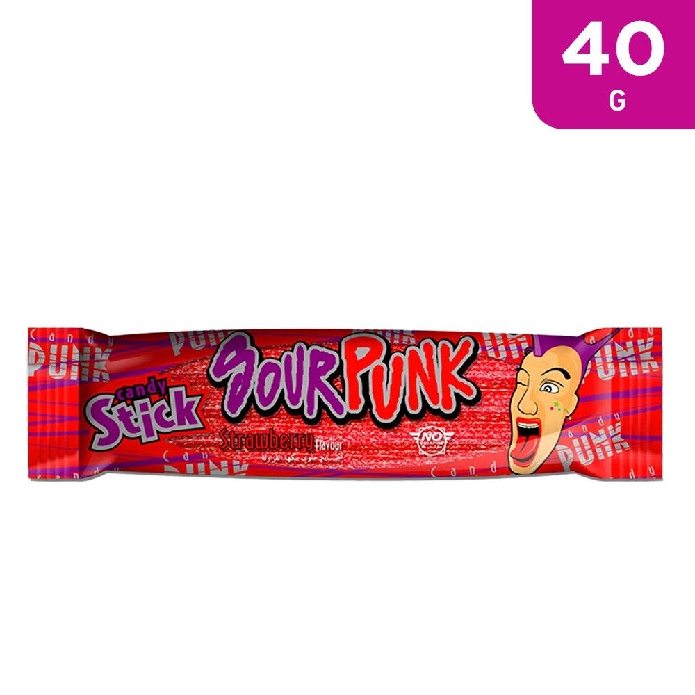 Sour Punk Candy Strawberry Flavour Stick 40 g