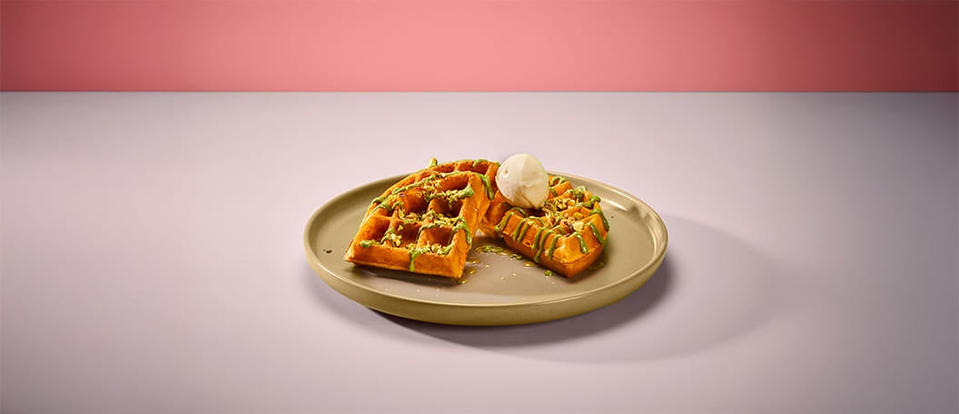 Low Gluten | Pistachio & White Choc Crunch - American Waffle