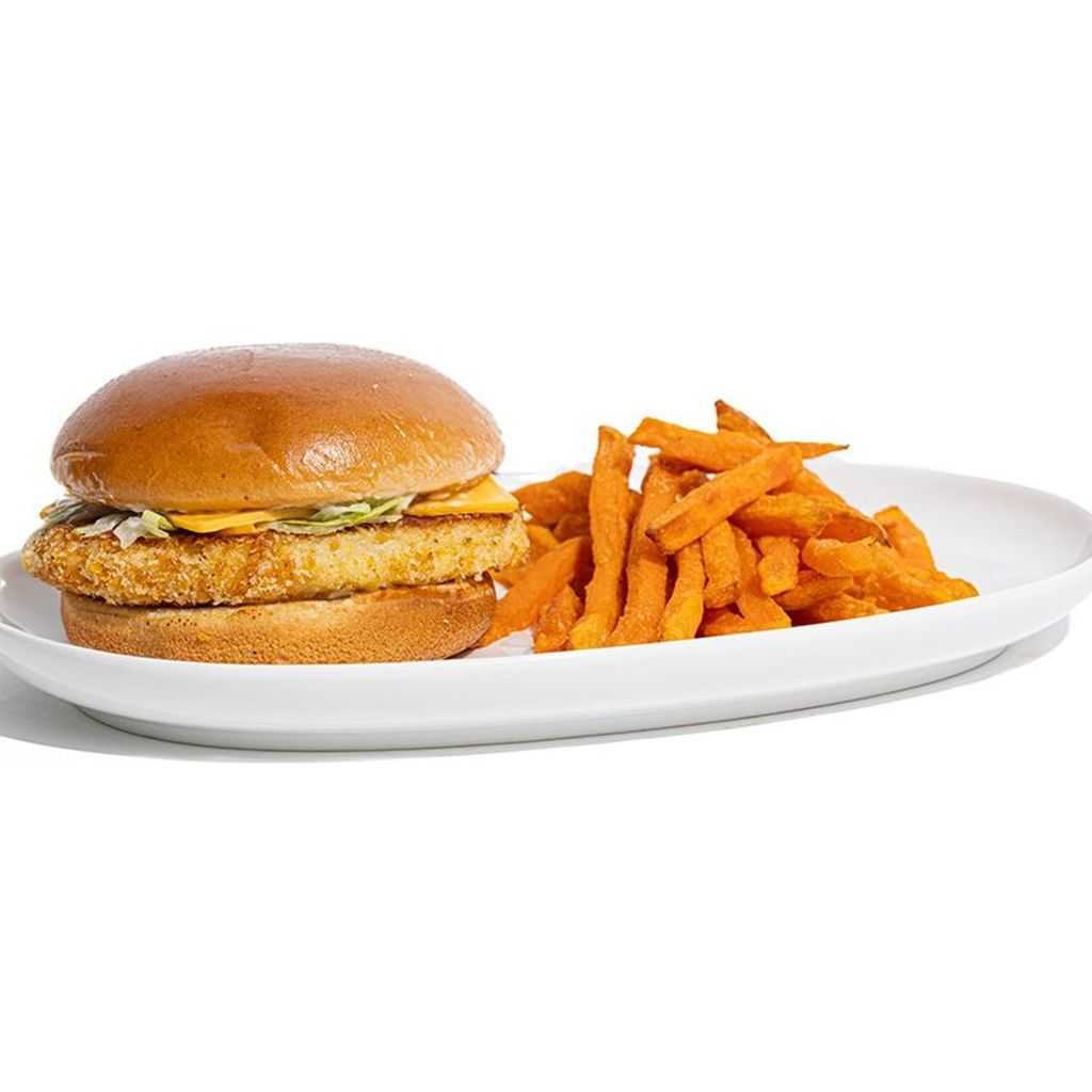 airBaked™ Chicken Burger with Sweet Potato Fries