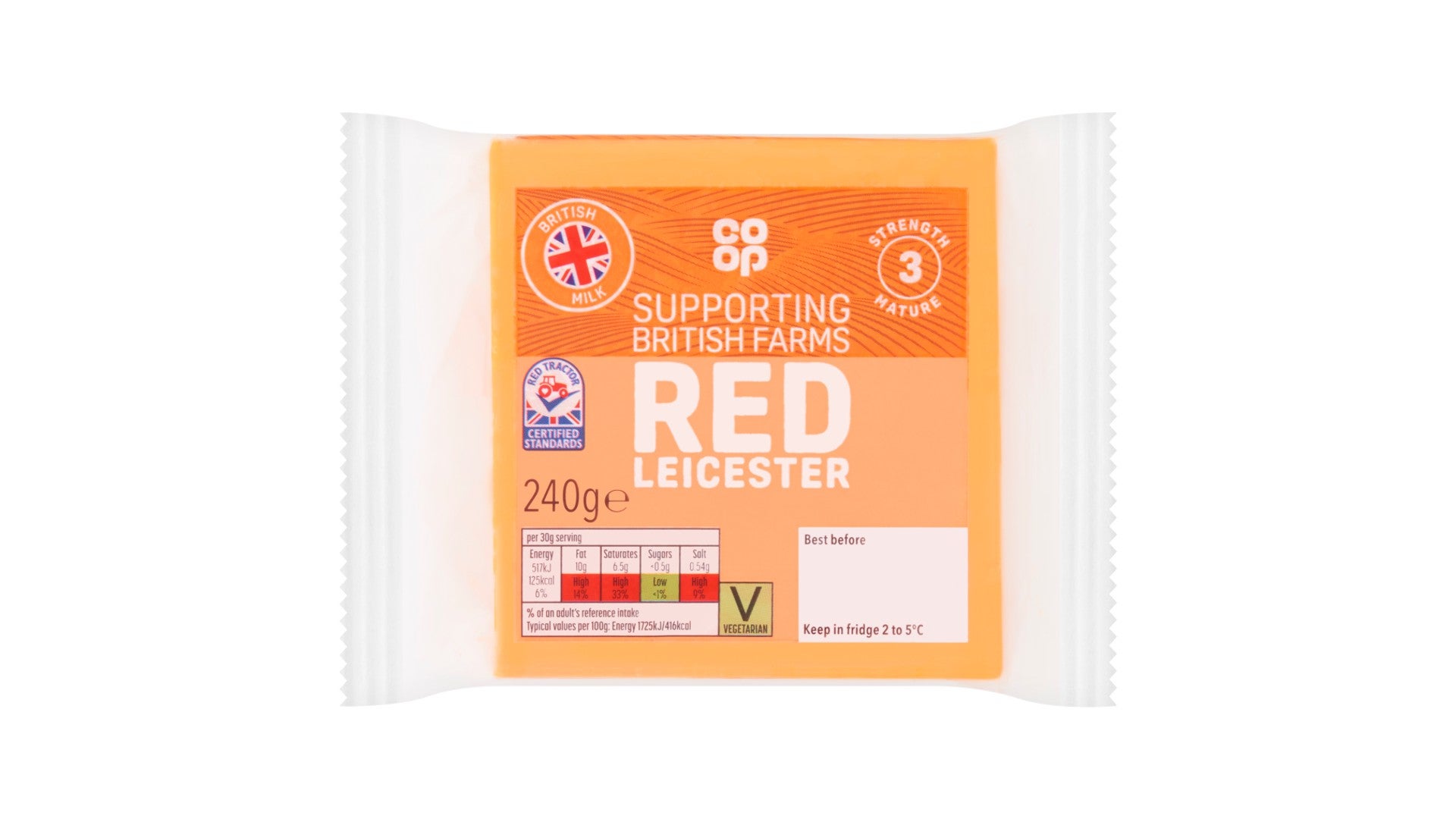 Co-op British Red Leicester Cheese 240g