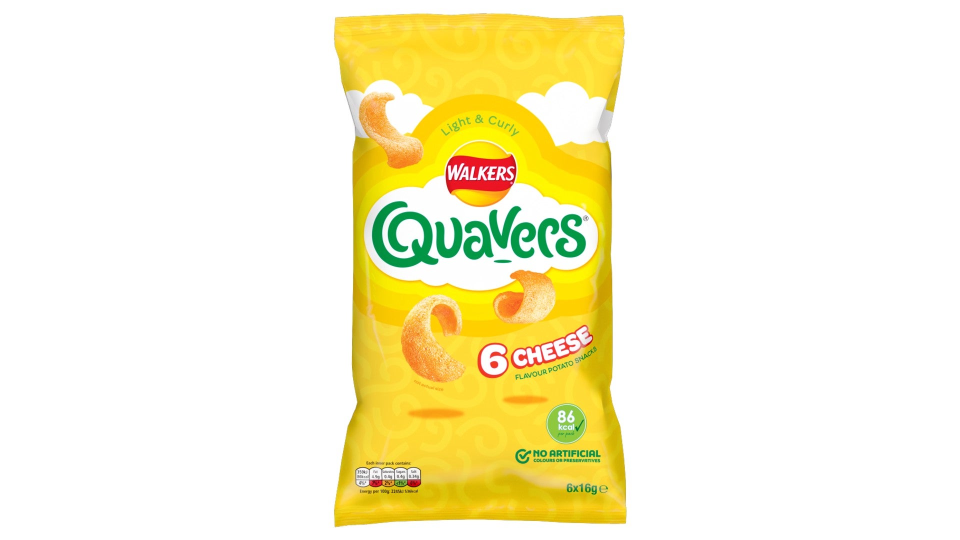 Walkers Quavers Cheese 6X16G