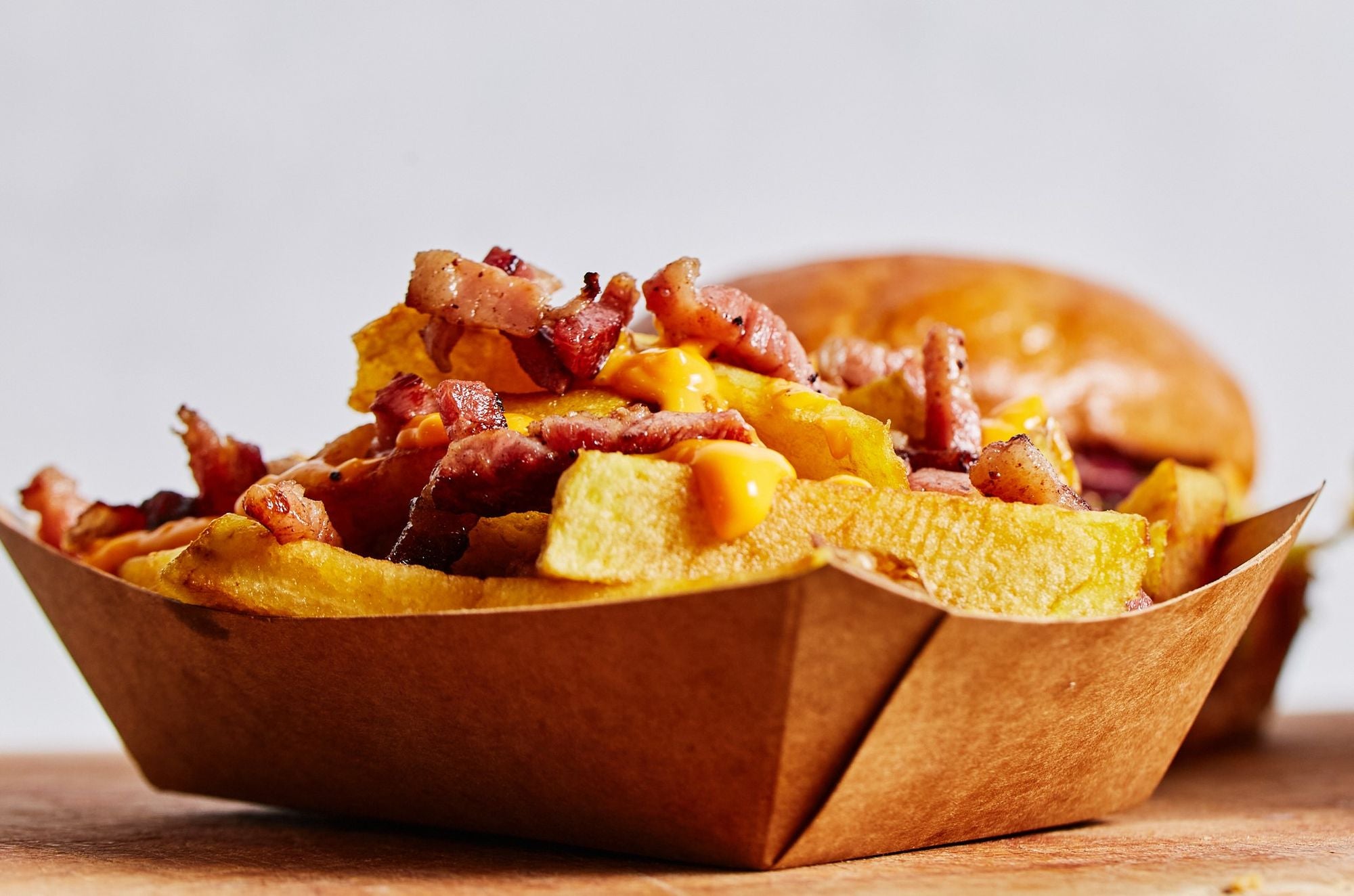 Frites Cheddar Lardons Oignons frits