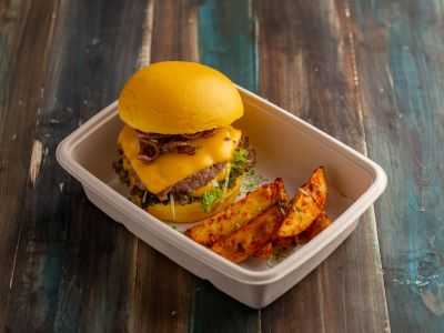Hamburger Steak Sandwich Meal
