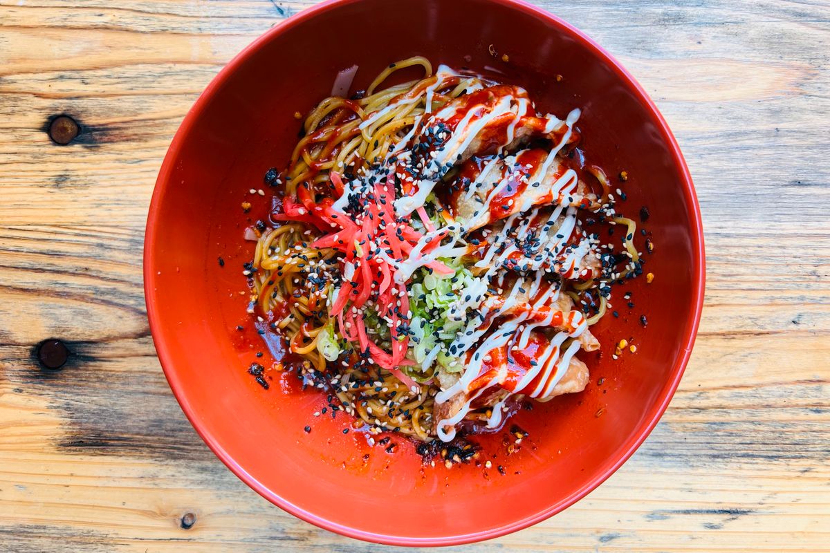 Szechuan Crispy Dumpling Noodles.