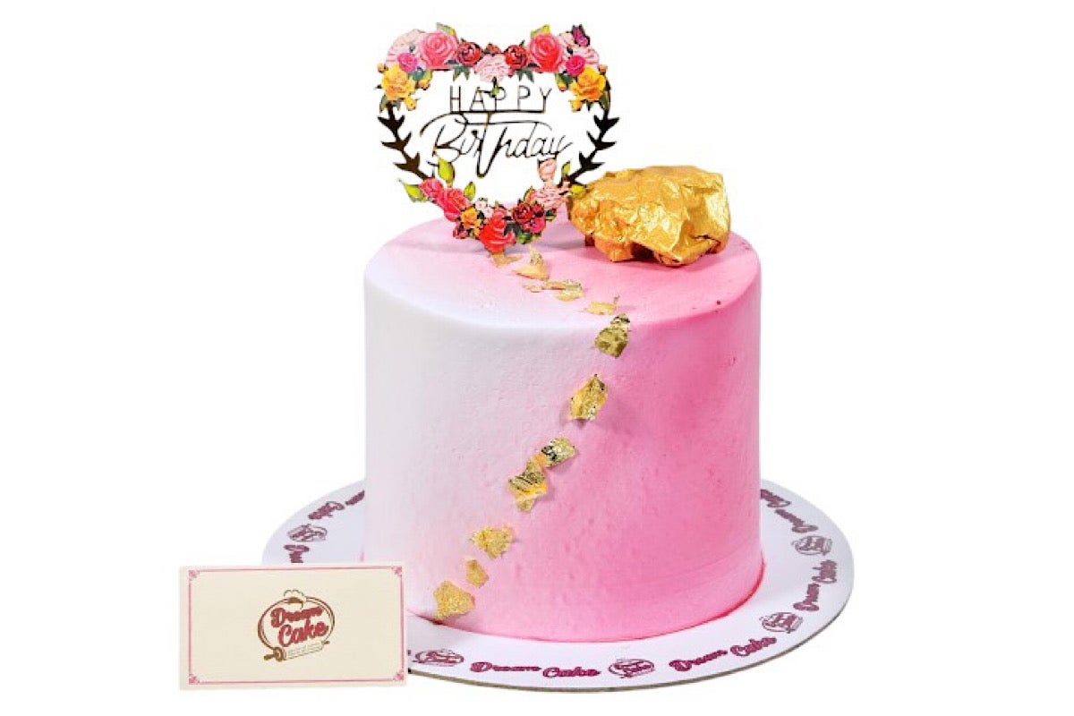 Pink With Gold Paper 6 Inch Serve 6-8 Person