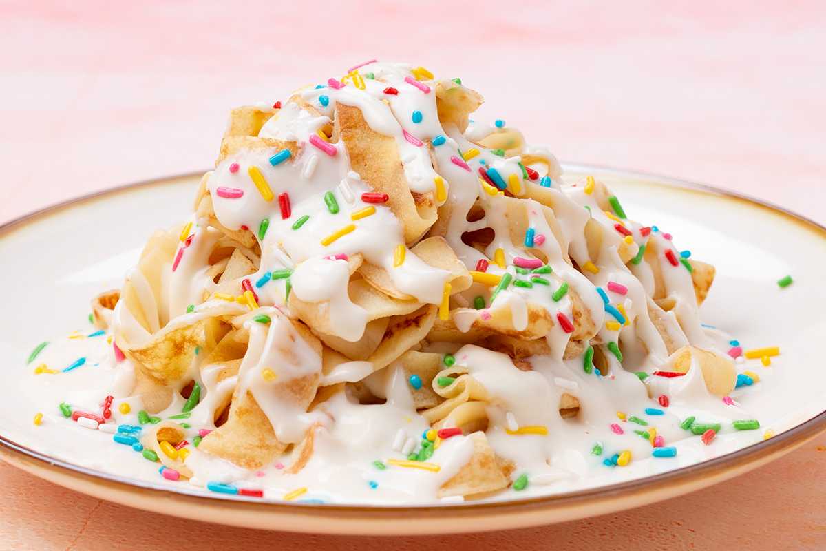 Birthday Cake Spaghetti Crepe