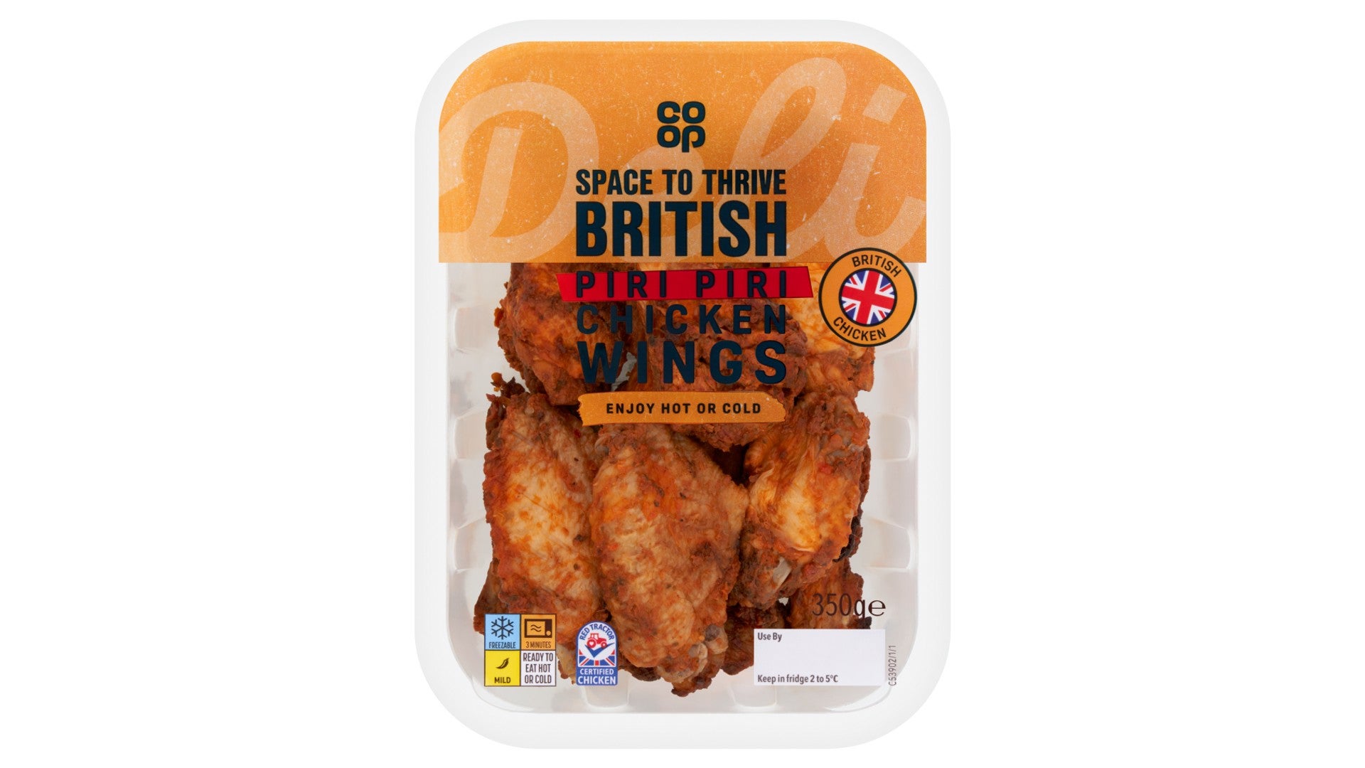 Co-op Space to Thrive British Piri Piri Chicken Wings 350g