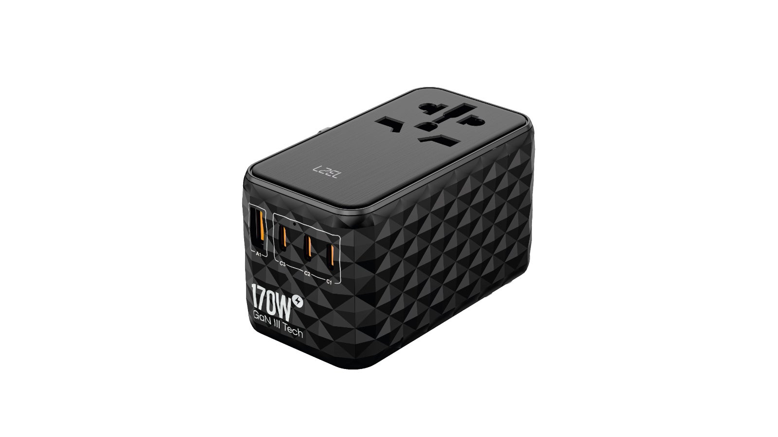 LZEL Voyage Elite Travel 170W GAN USB-C PD Fast Charging Adapter| Black