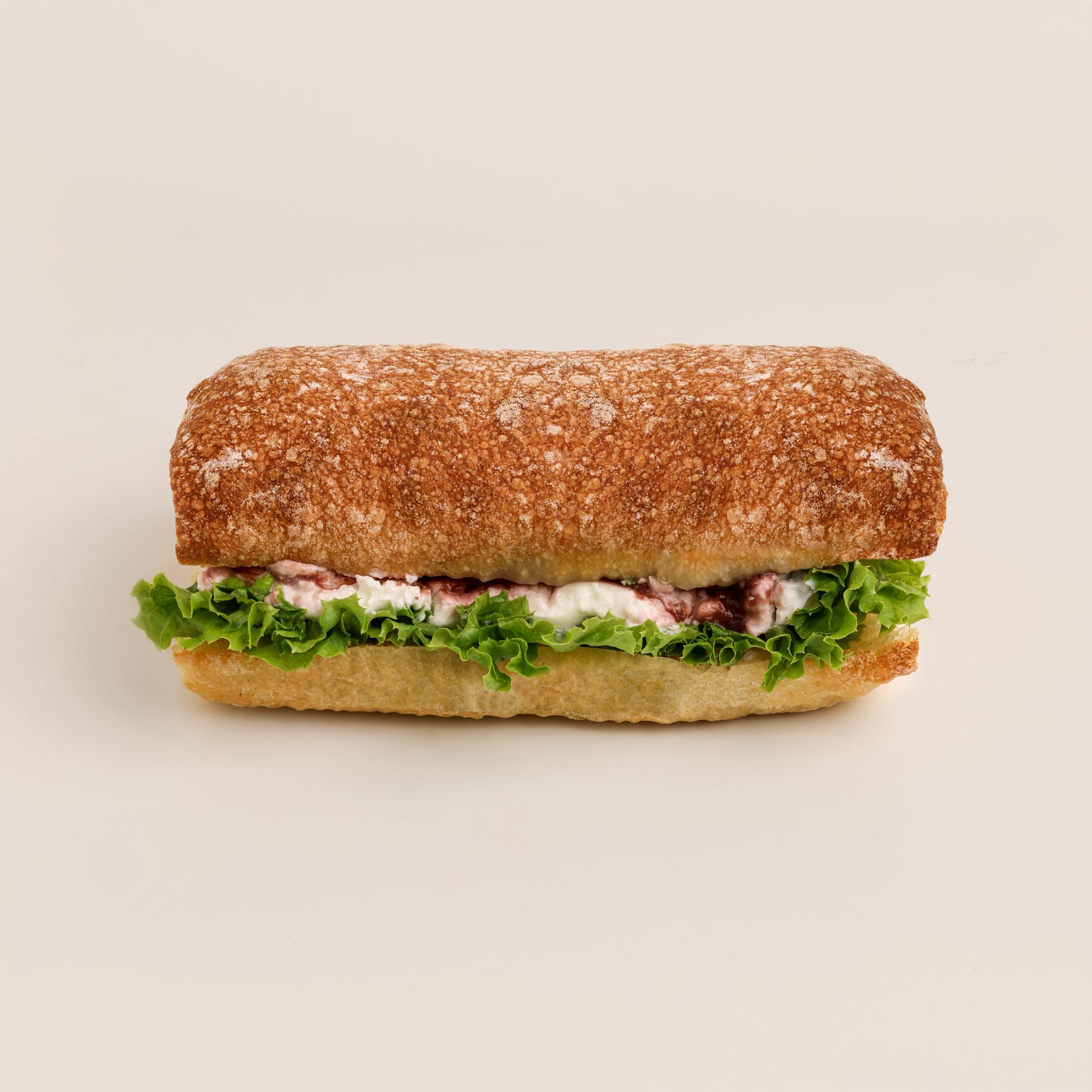 Sourdough Cibatta Labnah and Raspberry Sandwich
