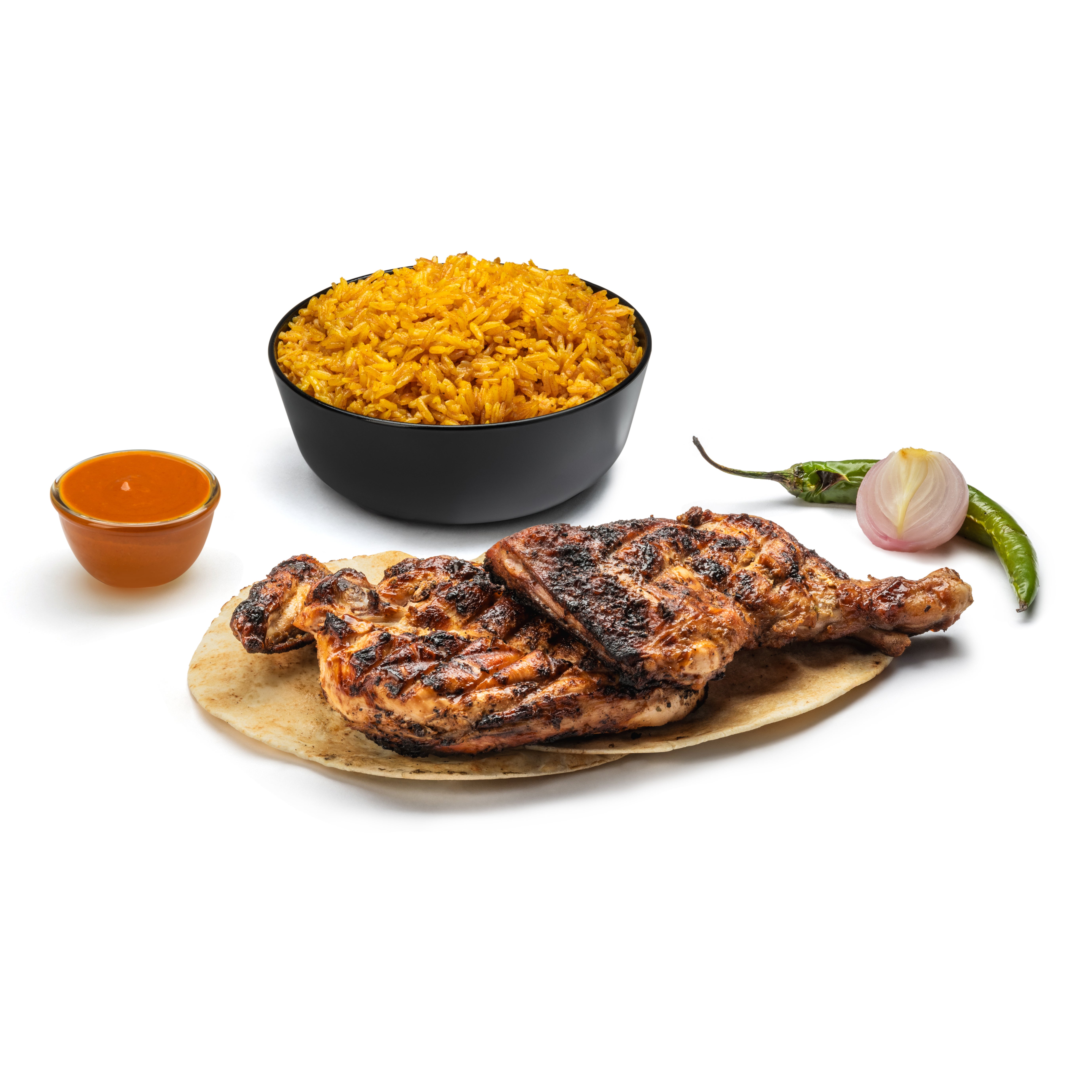 Half Grilled Chicken Plate With Rice