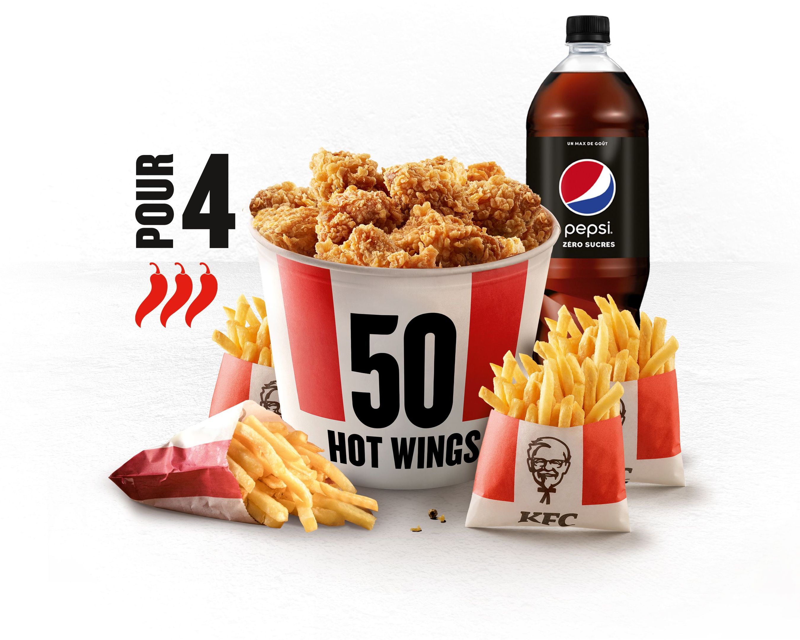 MENU BUCKET POUR 4 – 50 HOT WINGS®