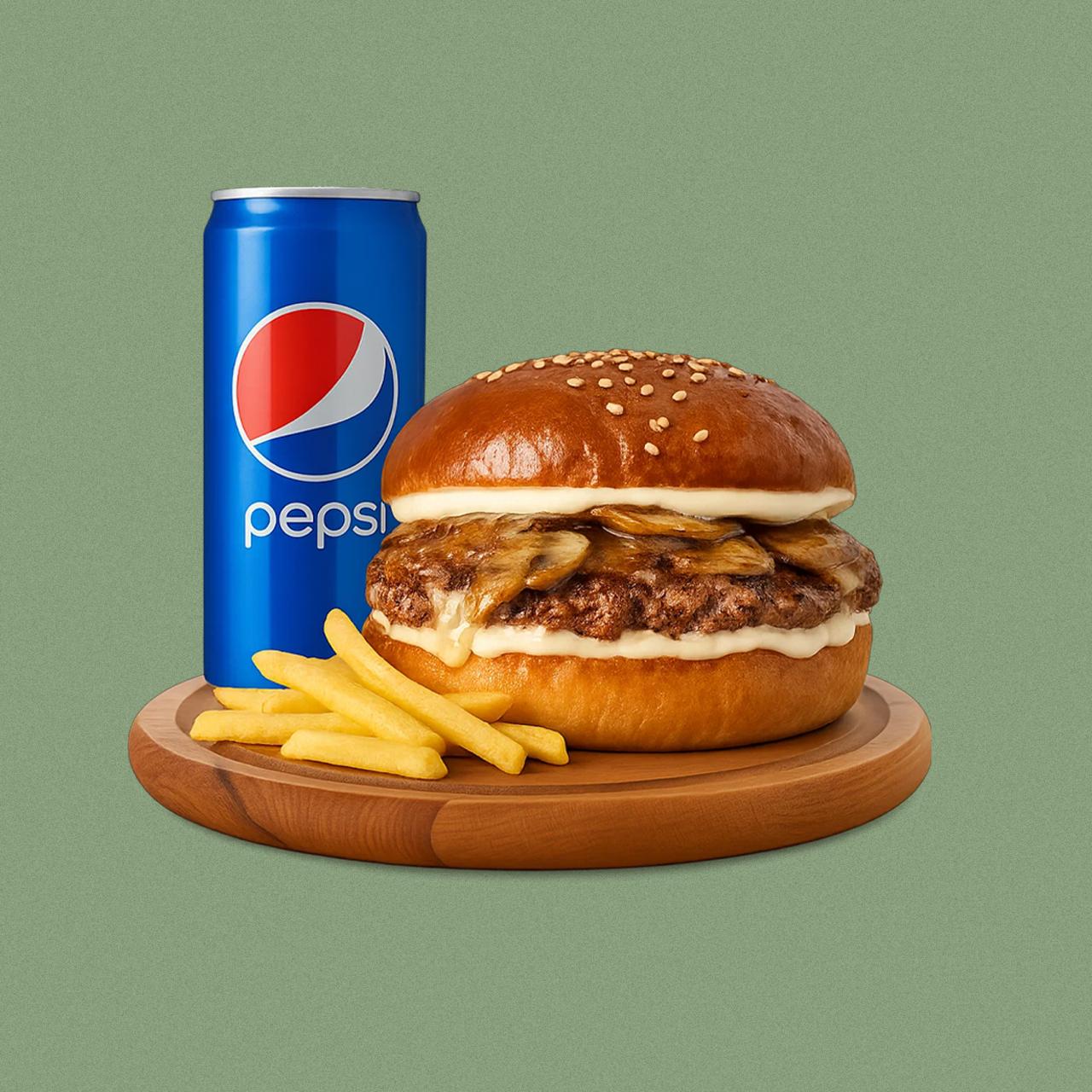 Mushroom & Swiss Burger  Combo