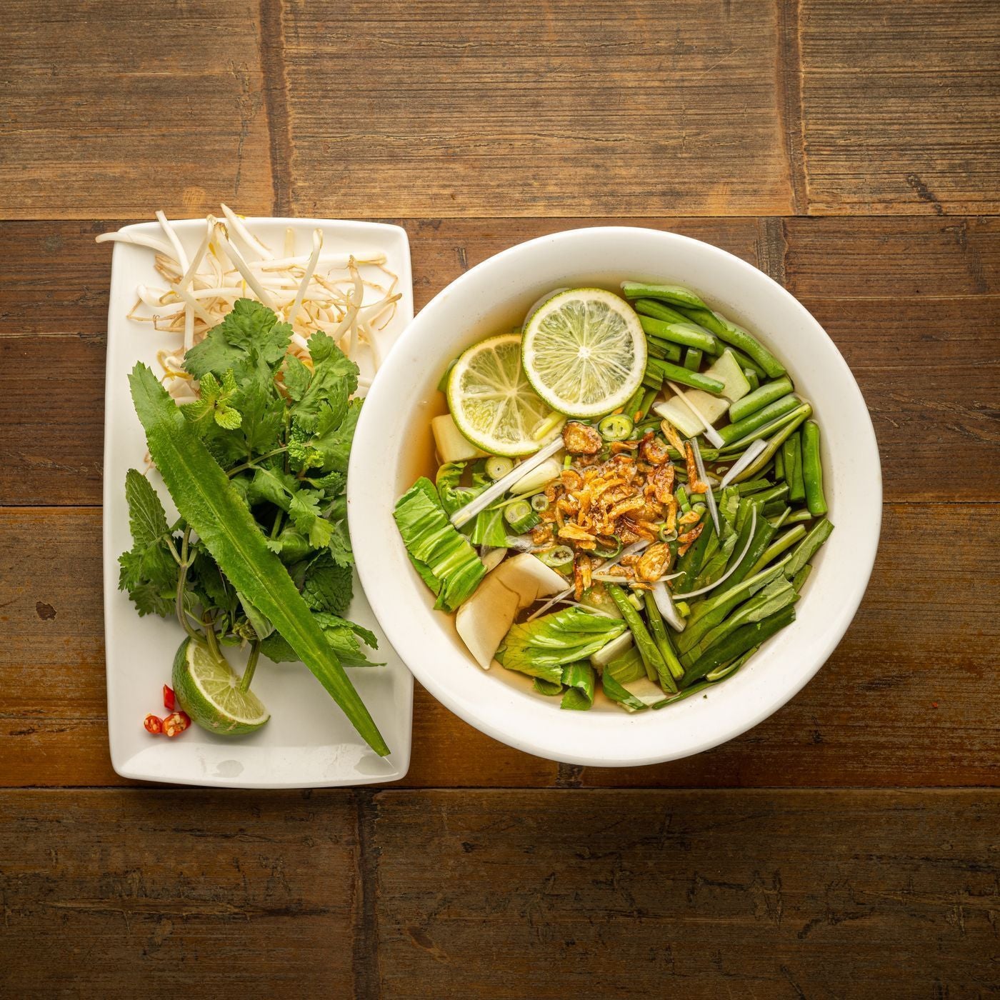 Super green pho noodle soup