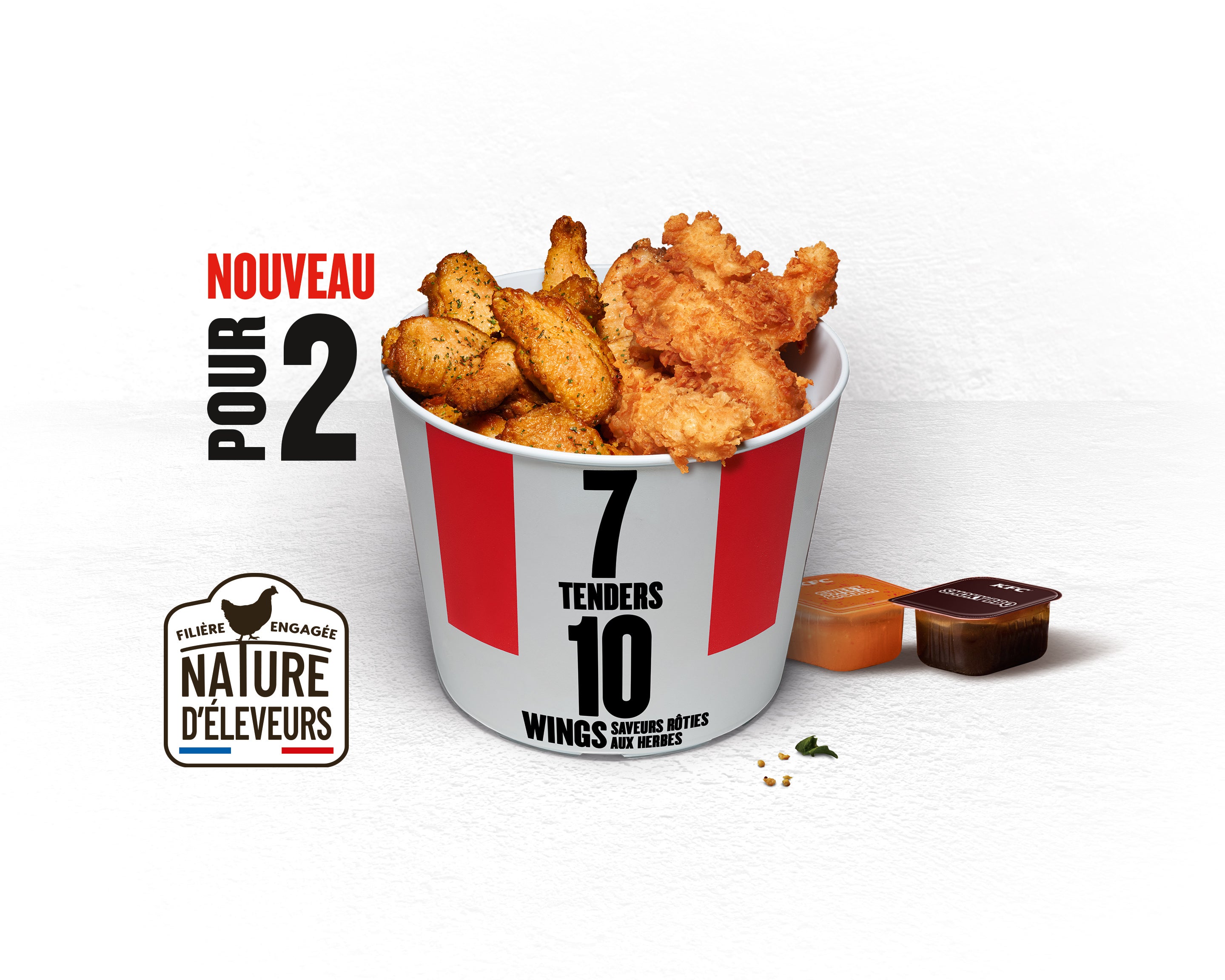 BUCKET 10 WINGS® SAVEURS RÔTIES AUX HERBES + 7 TENDERS®