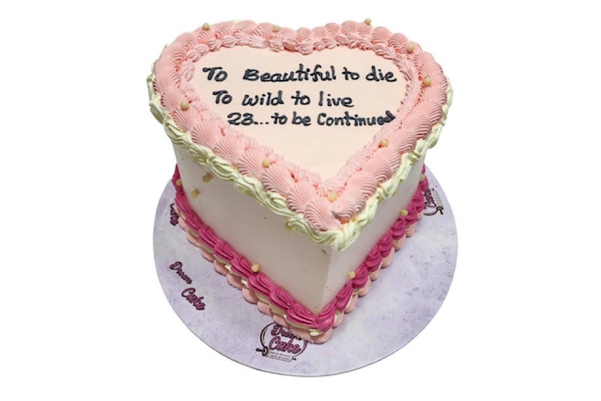 Heart pink cake 4