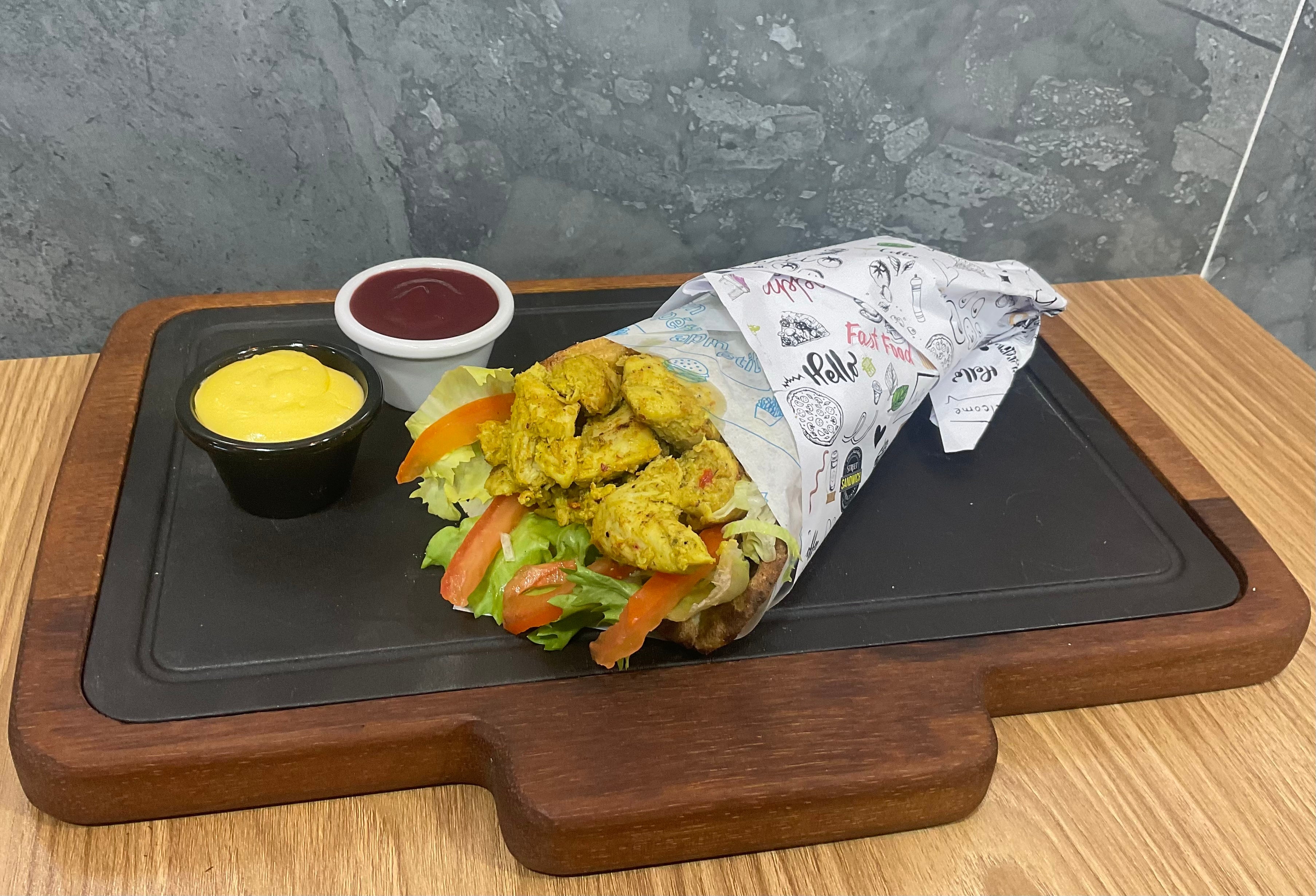 Cheese naan chicken curry