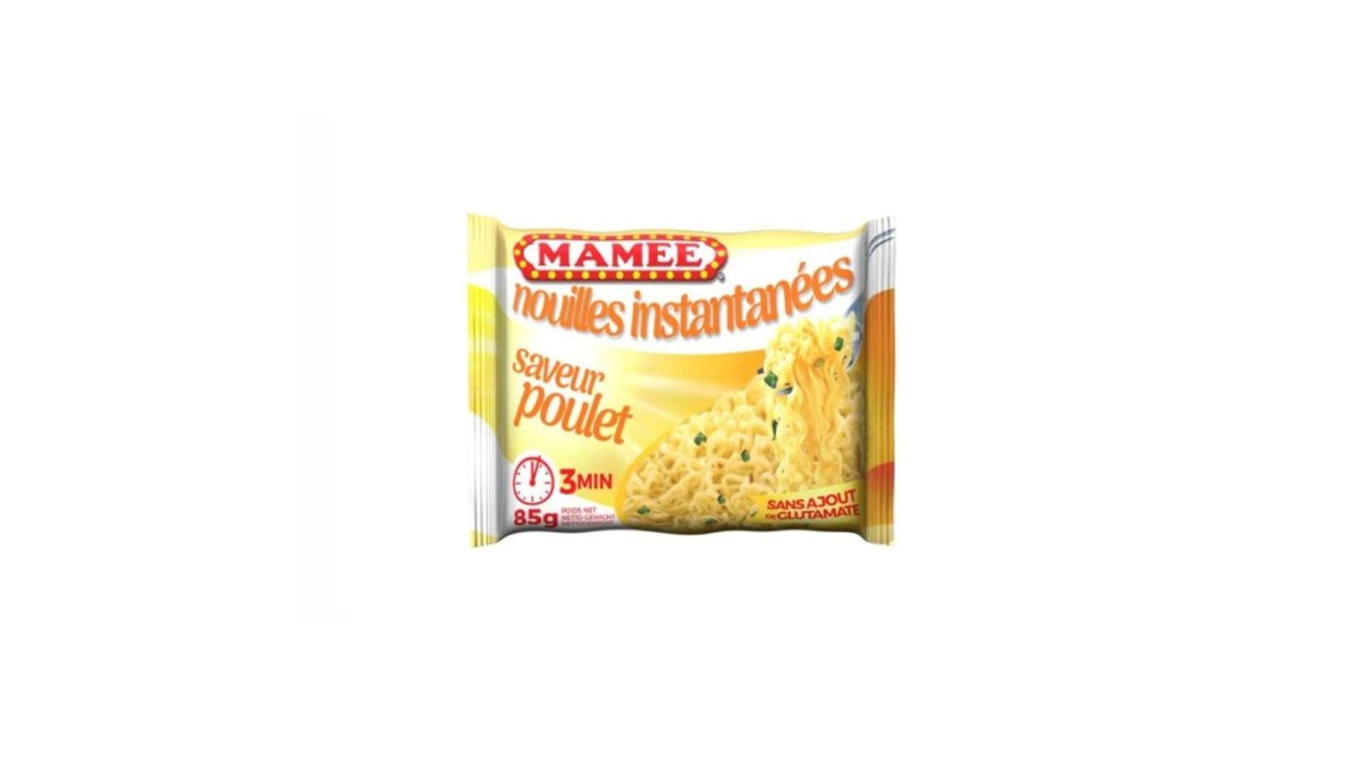 Mamee Nouilles instantanees, saveur poulet Le sachet de 85g