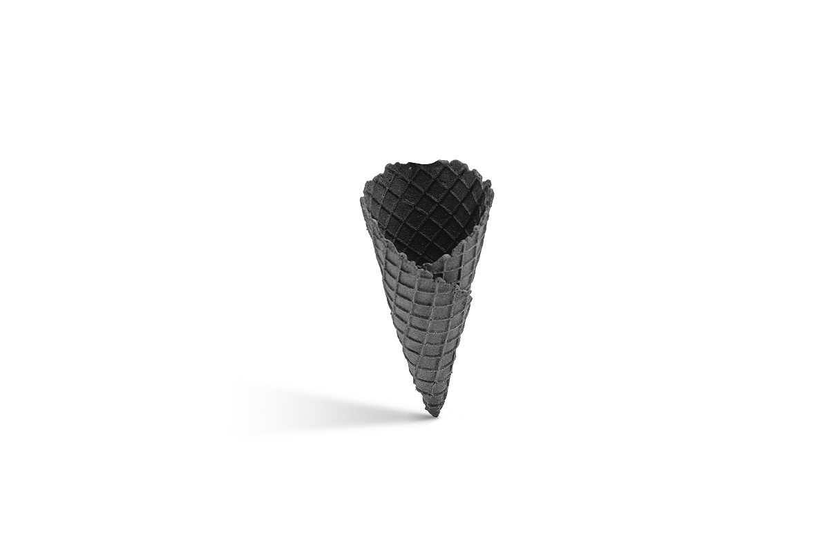 Black waffle cone