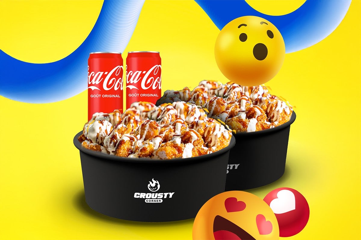 Menu crousty duo au choix 👩❤️👨 + canette🥤