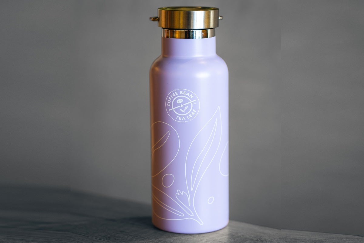 Water Bottle With Ring Handle - Hibiscus