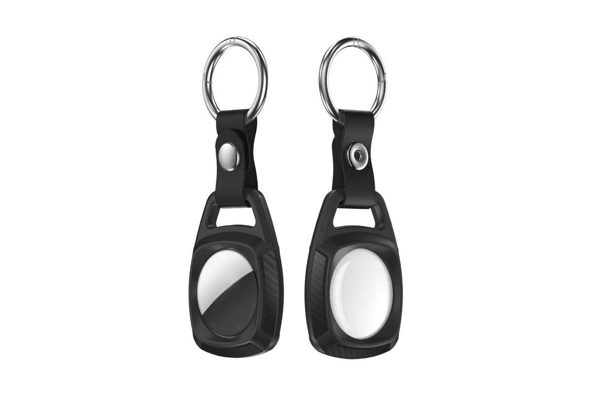 HISHELL Airtag TPU carbon fibre case BLACK