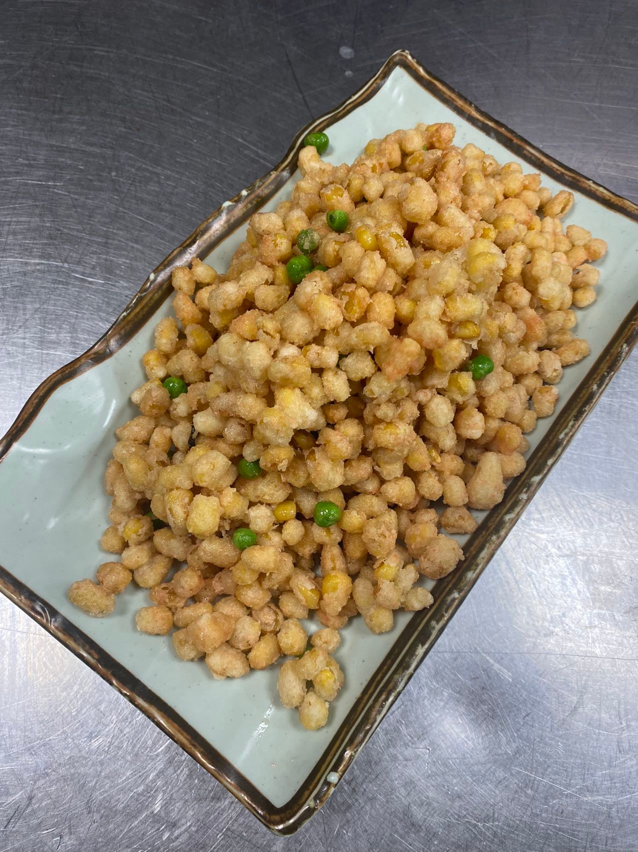 (V)Fried Sweet Corn Coated with Salty Duck Egg Yolk (咸蛋黄玉米粒)