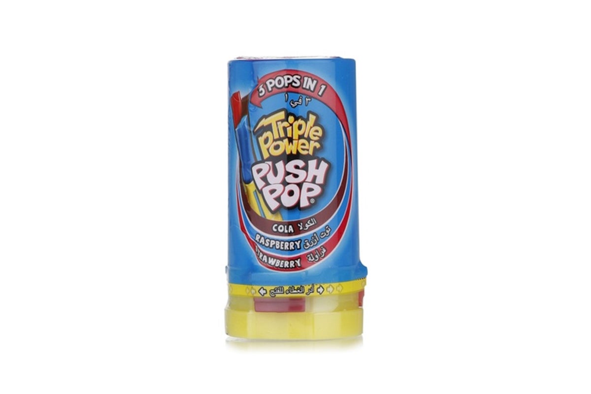 Bazooka Triple Power Blue Push Pop Candy 34 g
