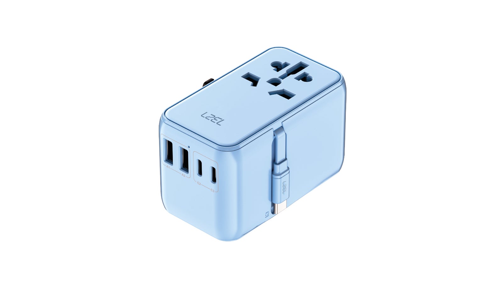 LZEL Voyage Elite Travel 45W GaN USB-C Fast Charging Adapter With Type-C Cable | Blue
