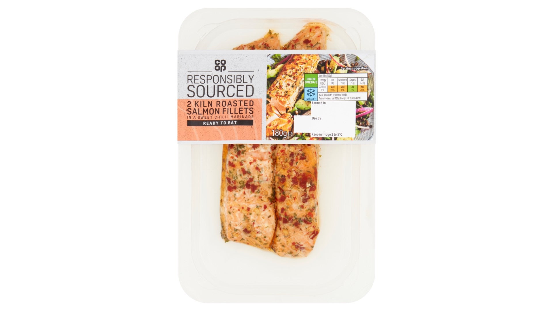 Co-op 2 Kiln Roasted Salmon Fillets 180g