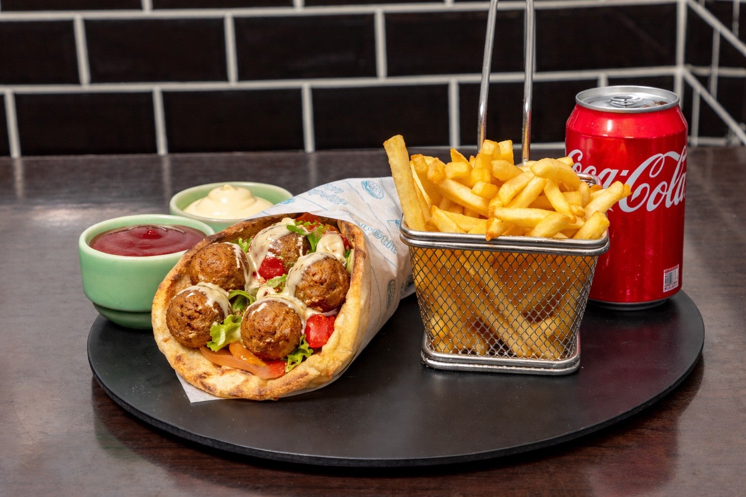 Menu naan falafel ( vegetarian)
