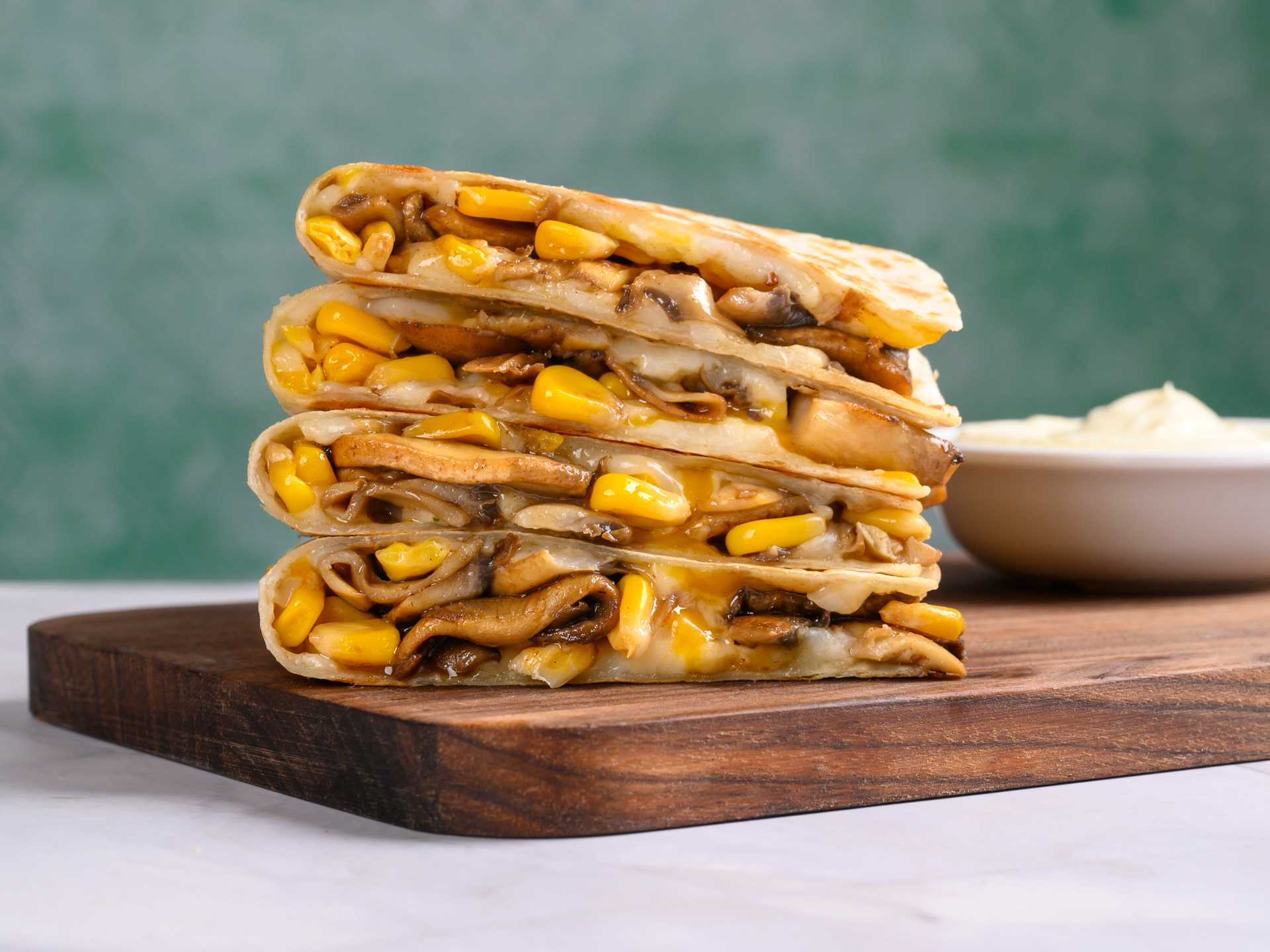 Mushroom N Corn Quesadilla