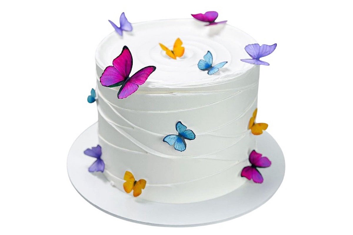 White mix butterfly cake