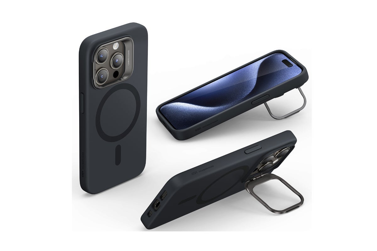 ESR Cloud Soft Case With Stash Stand (HaloLock) For iPhone 15 Pro - Black