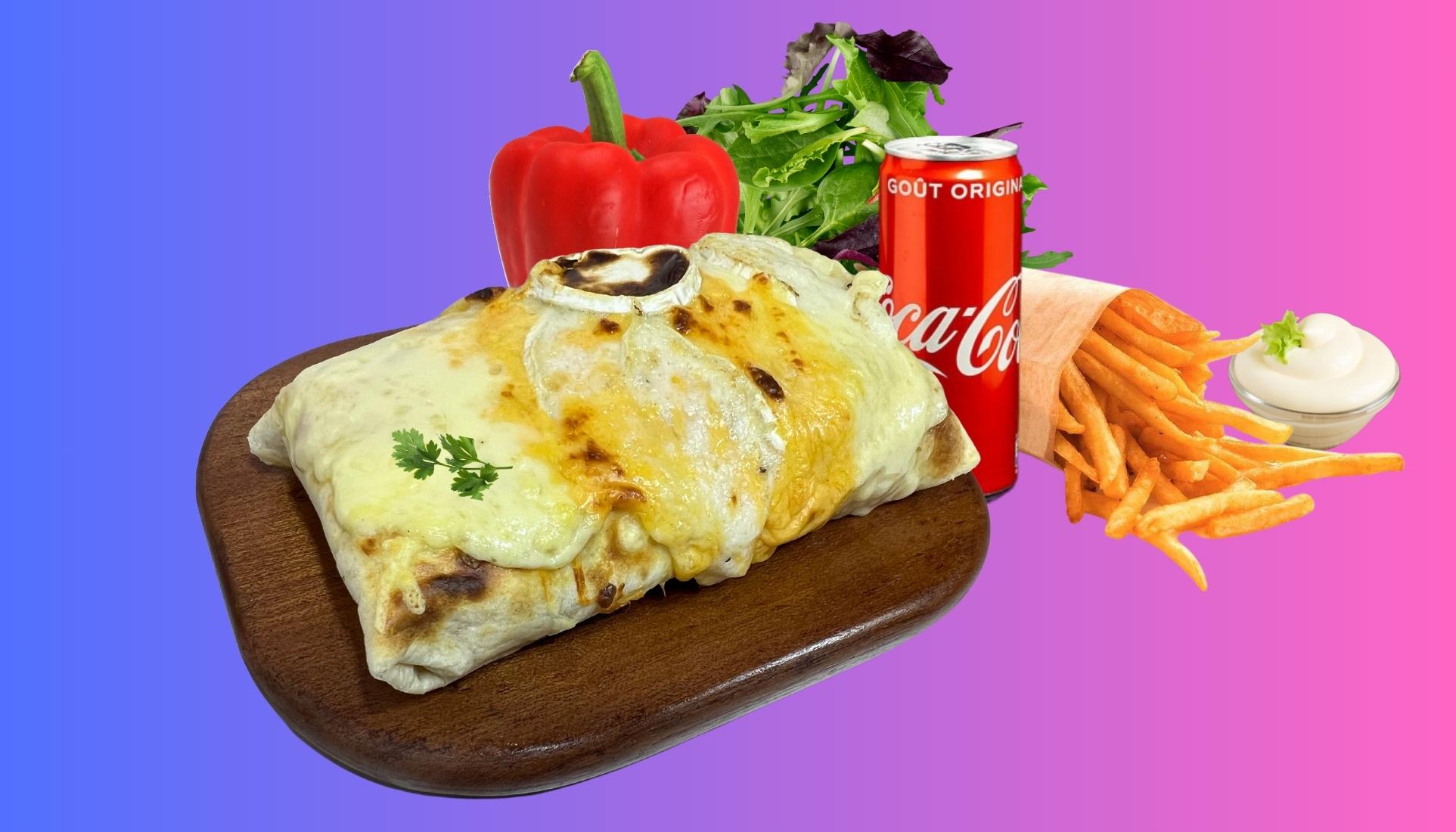 Menu Tacos gratiné au 4 fromages🧀🟨🤤