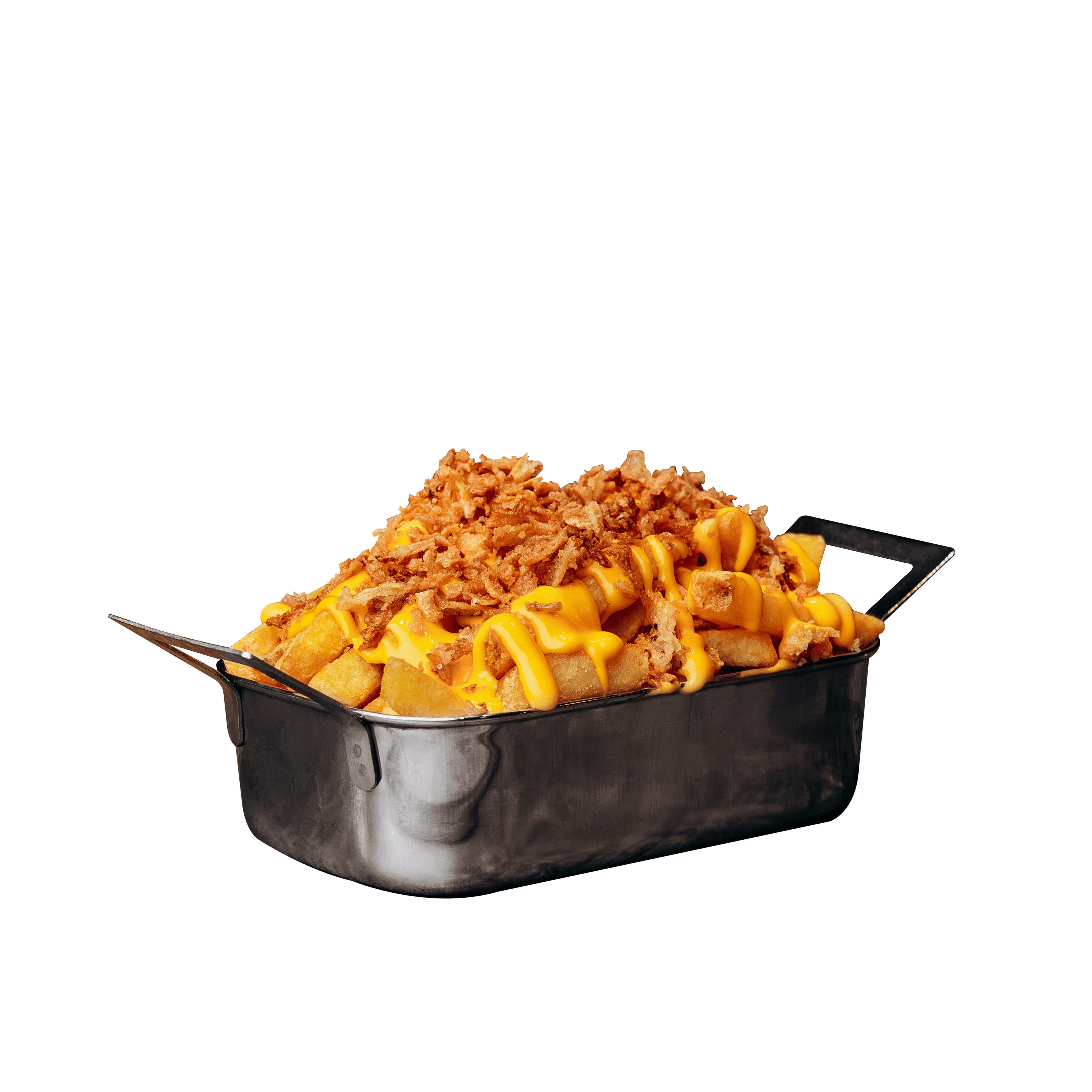 Extra cheddar & oignons frits