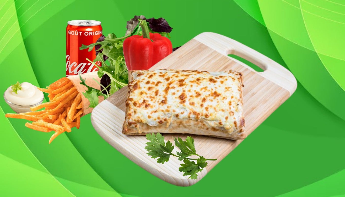 Menu Tacos gratiné avec mozzarella et poulet�