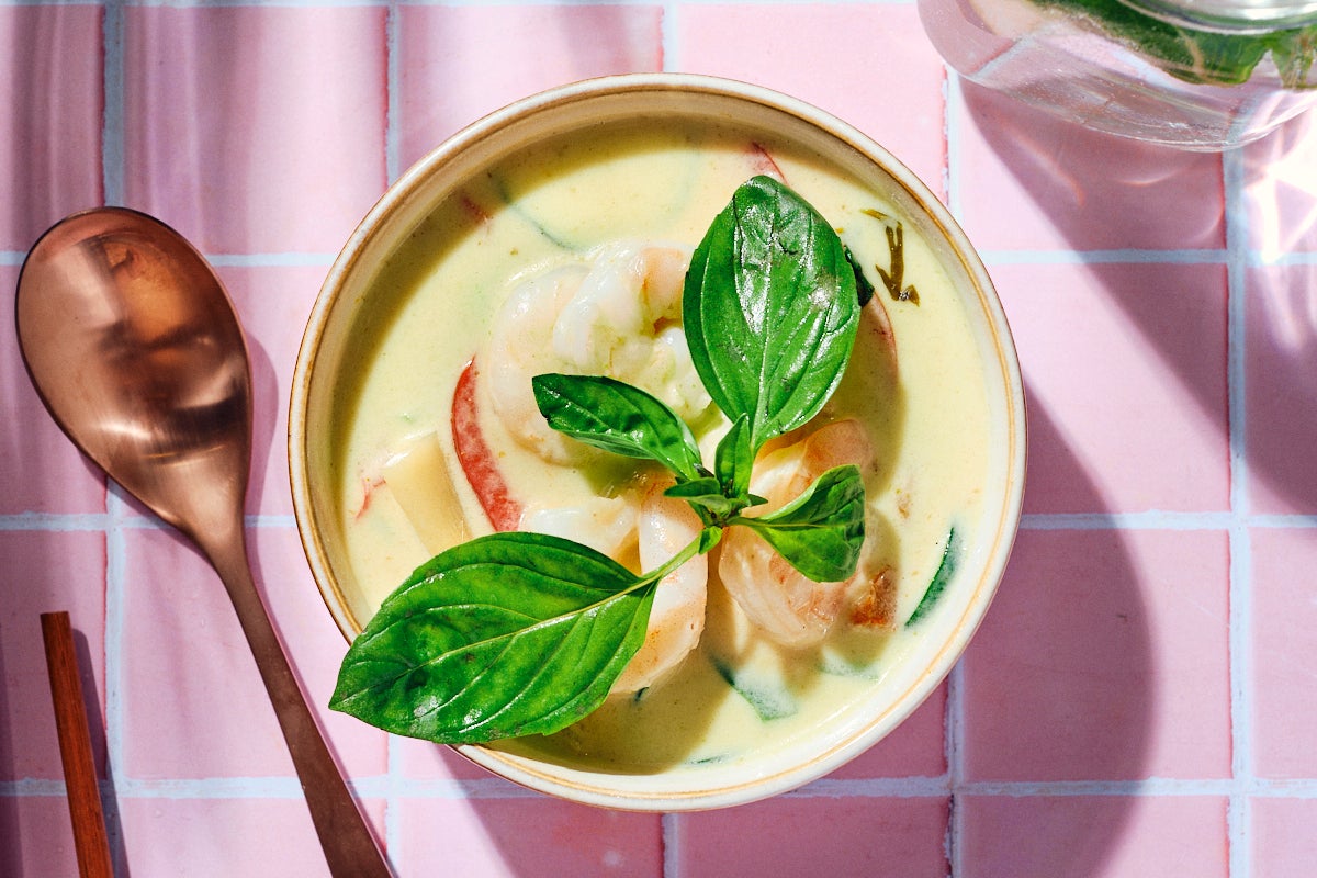 🍤 CURRY VERT CREVETTES 🍤 SERVI AVEC DU RIZ