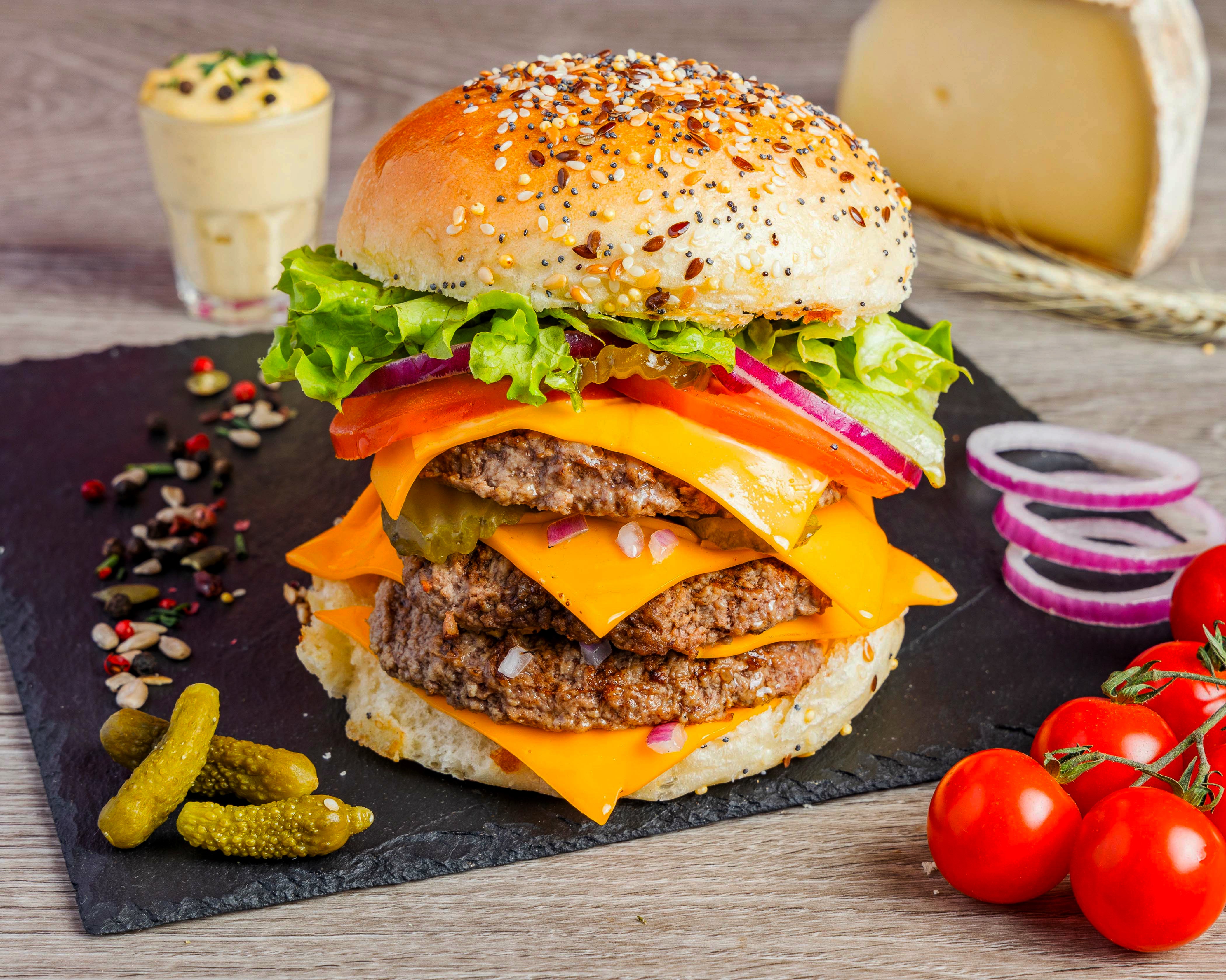 🥩🥩🥩🧀🧀🧀🍔 Burger Triple XL