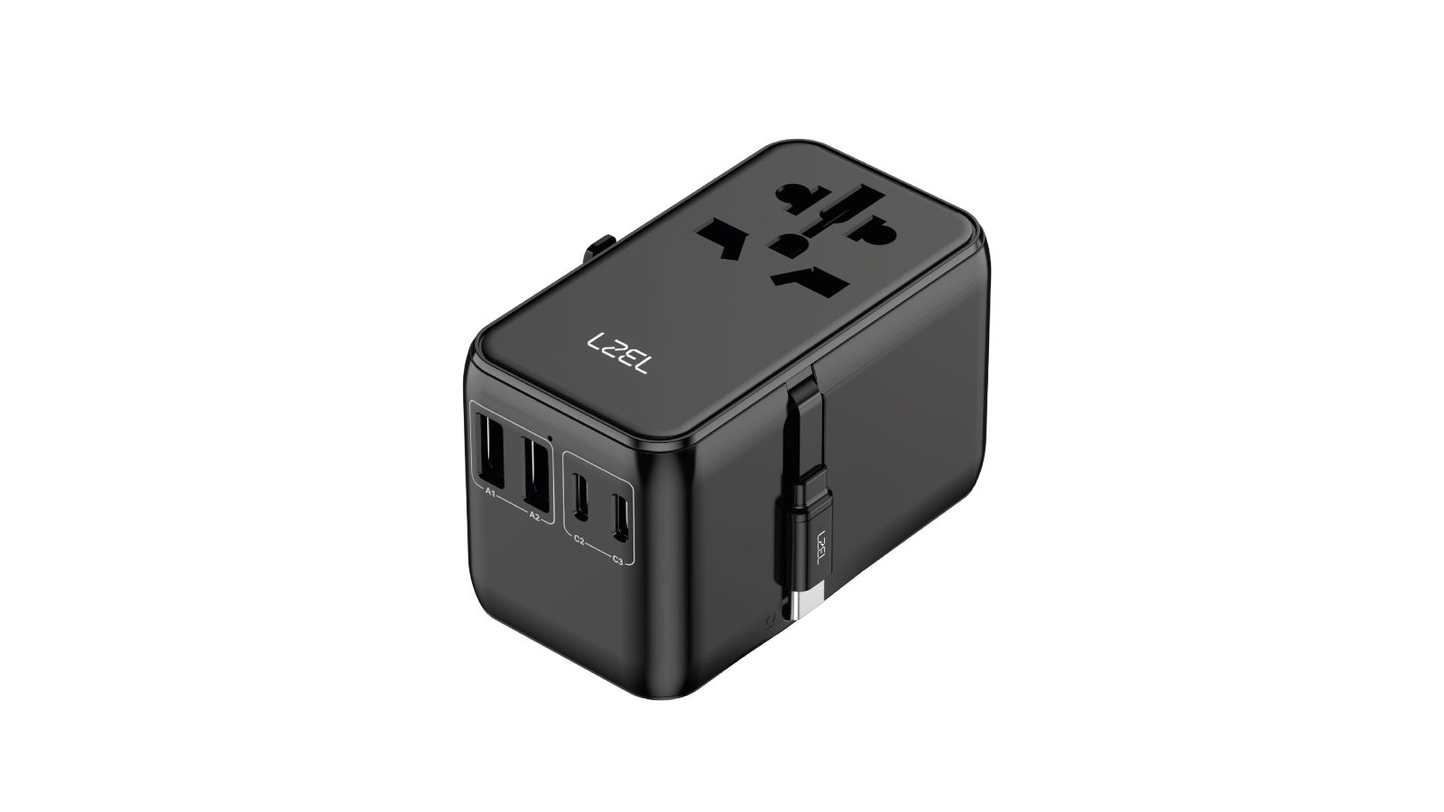 LZEL Voyage Elite Travel 45W GAN USB-C Fast Charging Adapter With Type-C Cable | Black