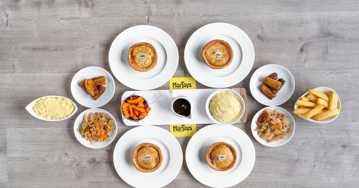 Marjays Caribbean Pie’n’Mash Boxpark Croydon delivery from Boxpark