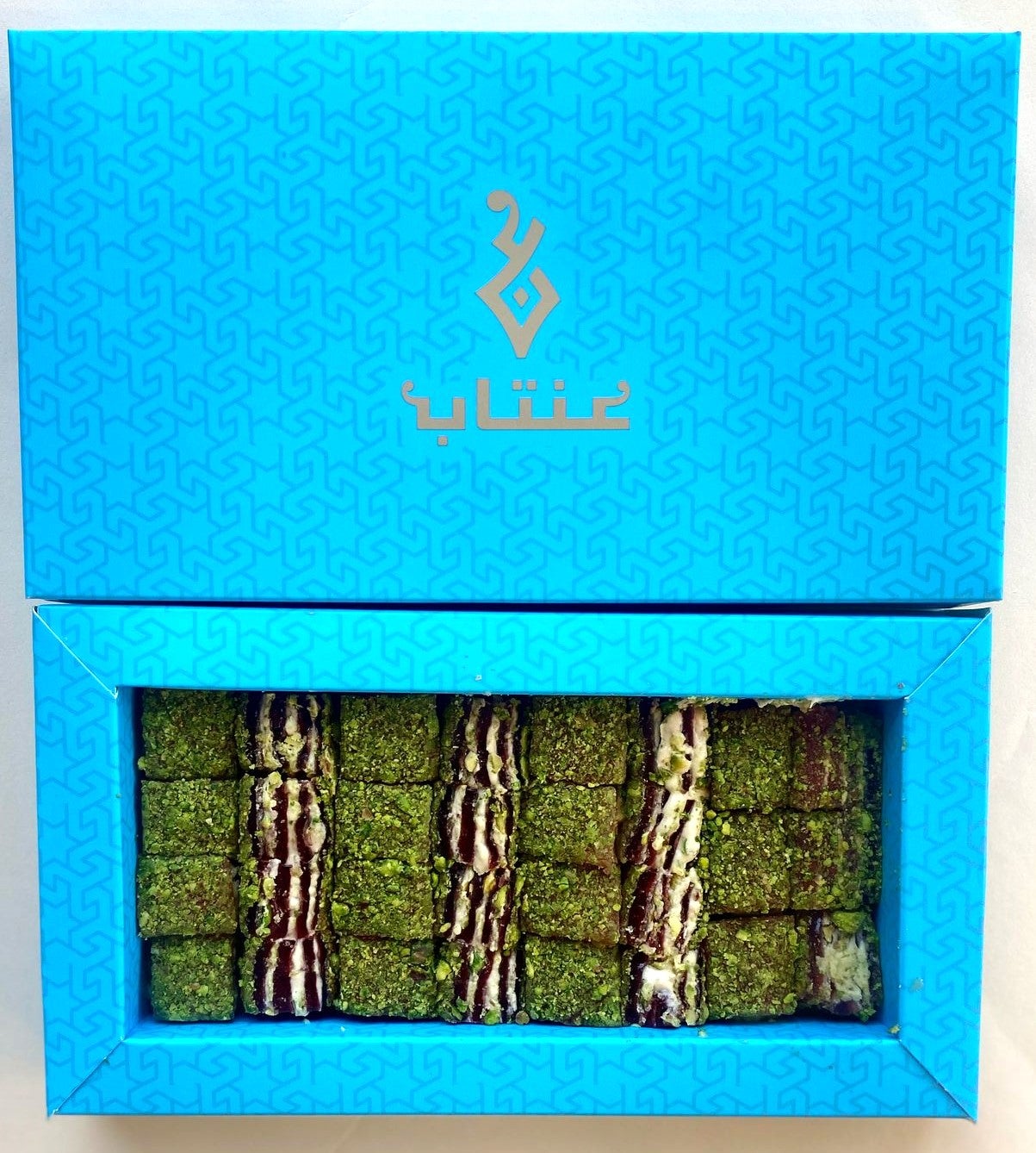 Layered Turkish delight with pistachio, pomegranate and white chocolate, small box