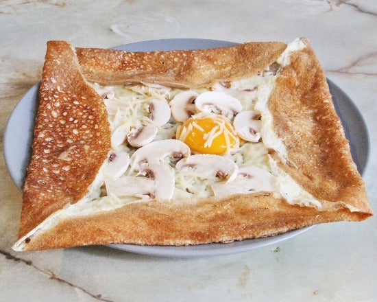 Galette œuf fromage champignons