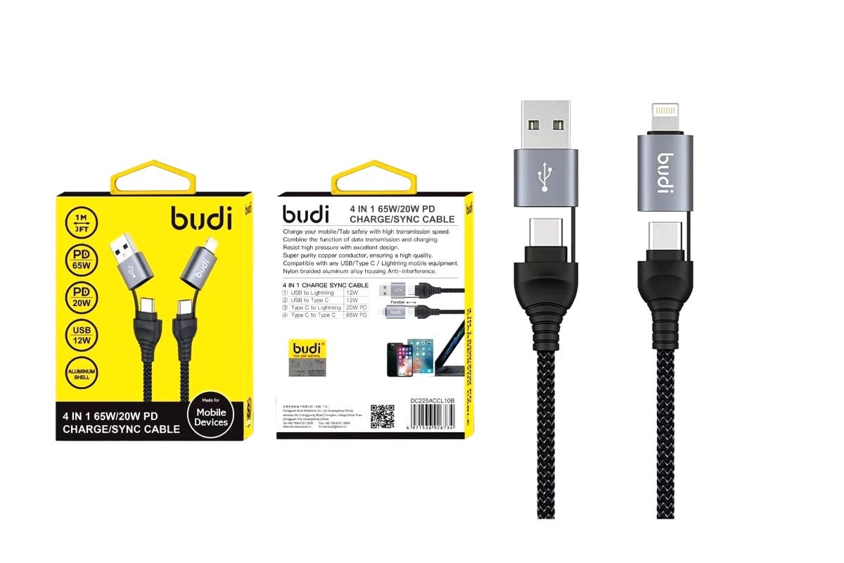 BUDI 4 IN 1 CHARGER USB TO LIGHTNING