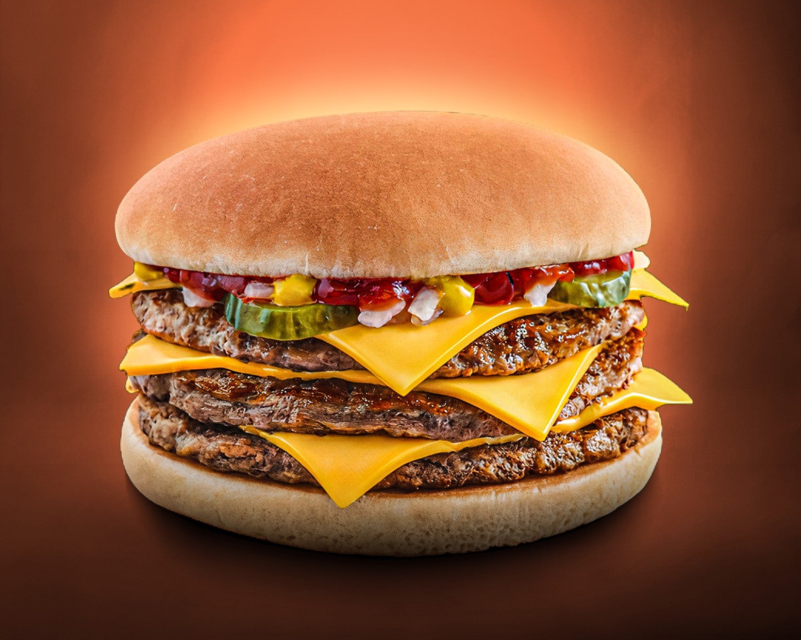 Triple cheeseburger