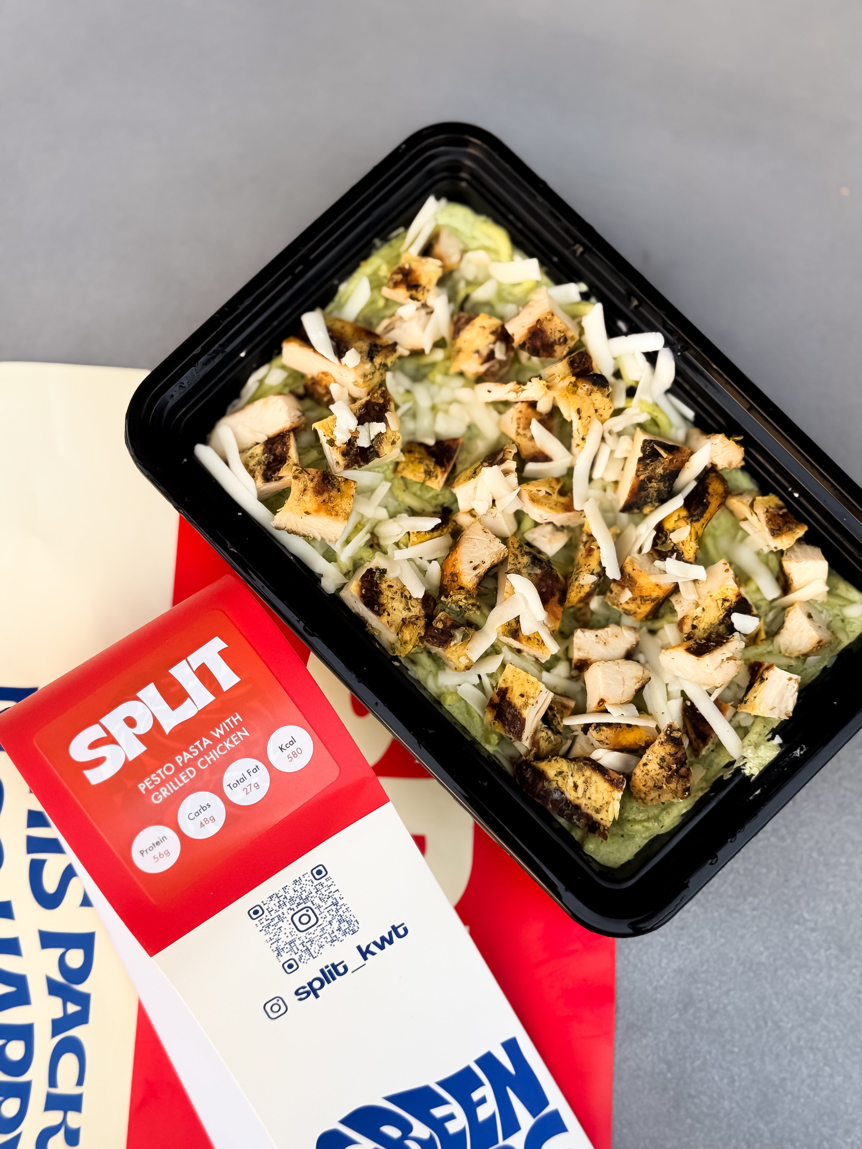 Breaded Chicken With Creamy Pesto Sauce Pasta