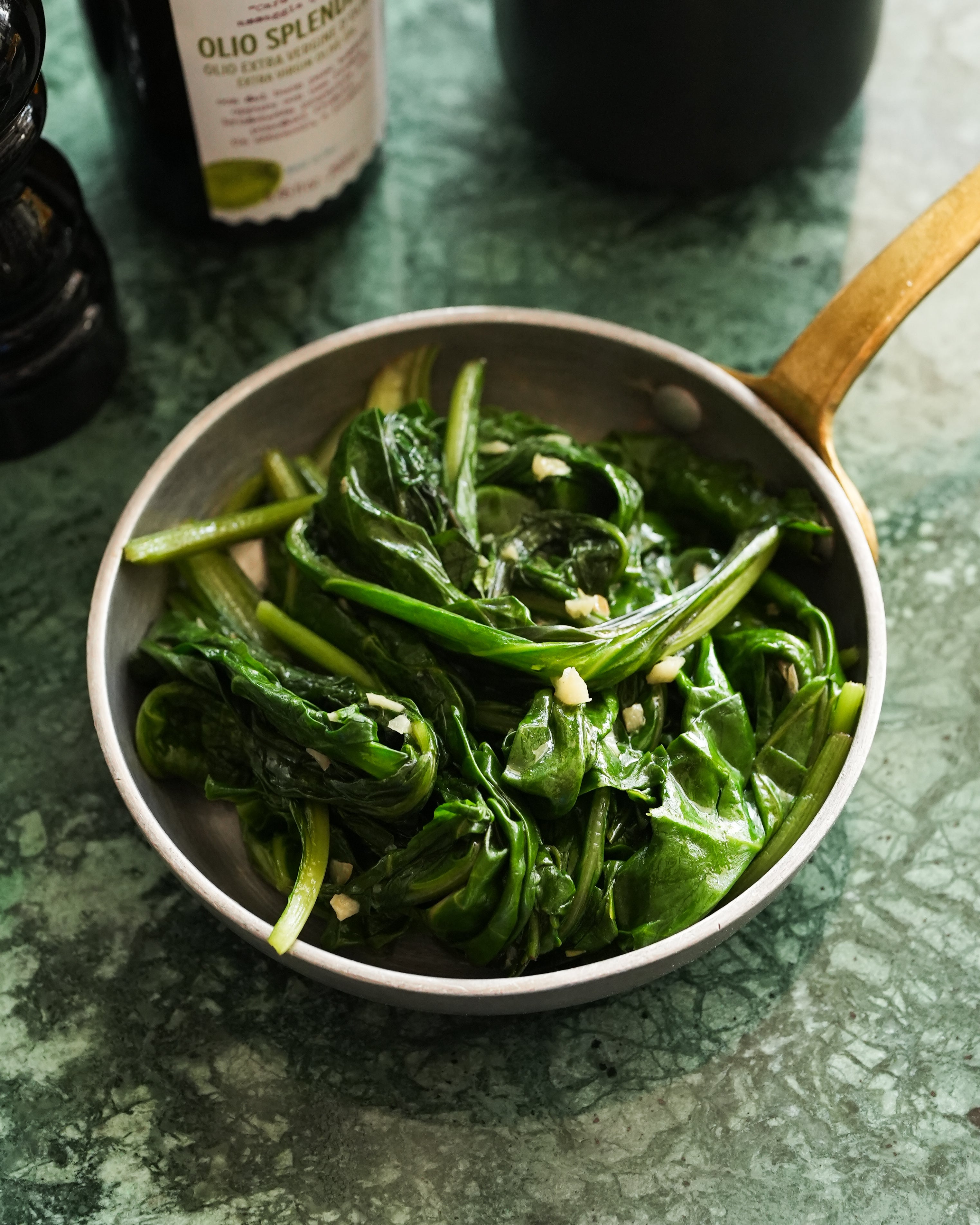 Aromatic Pan Fried Spinach