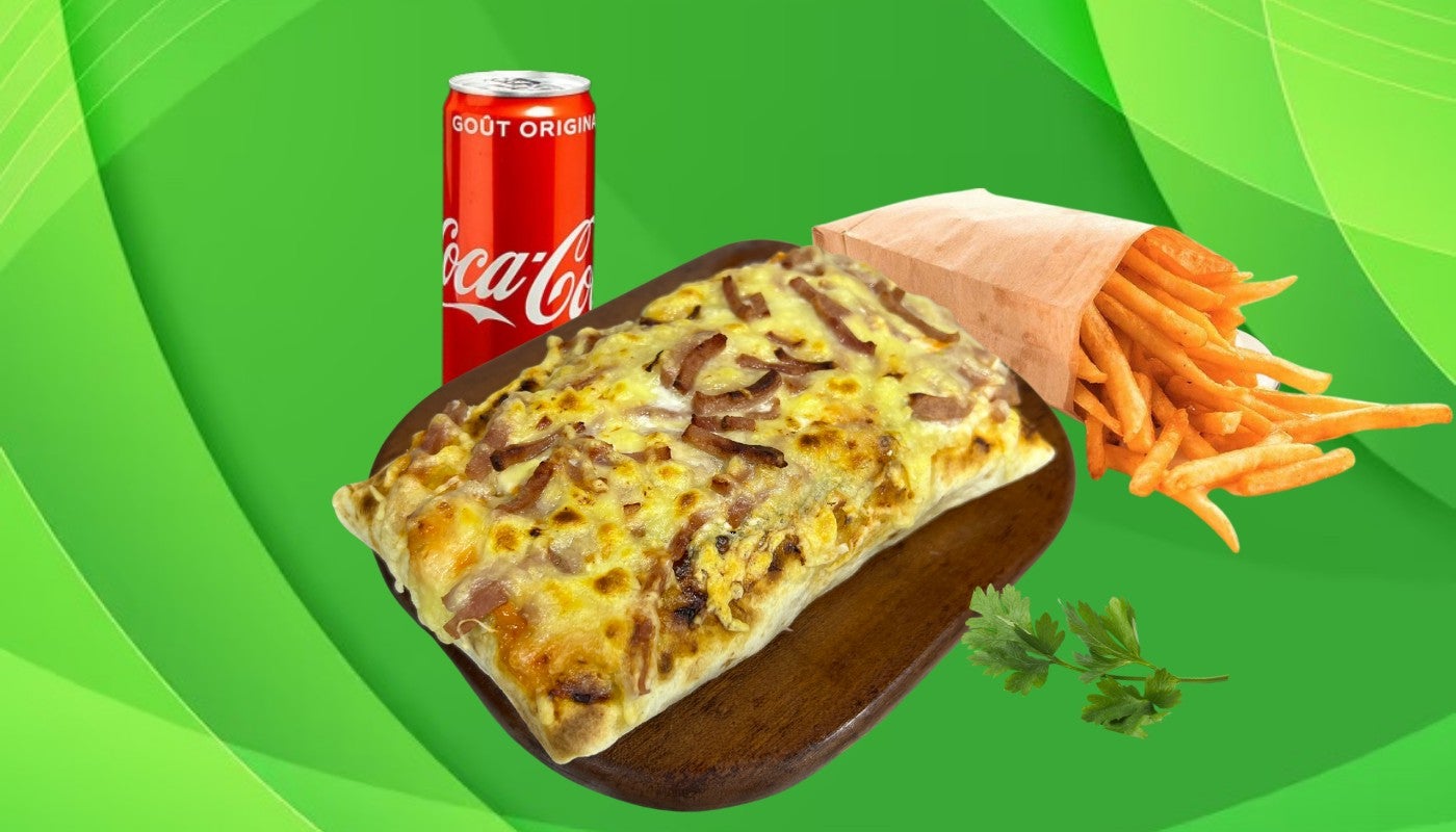 Menu Tacos gratiné aux emmentals et lardons🧀�