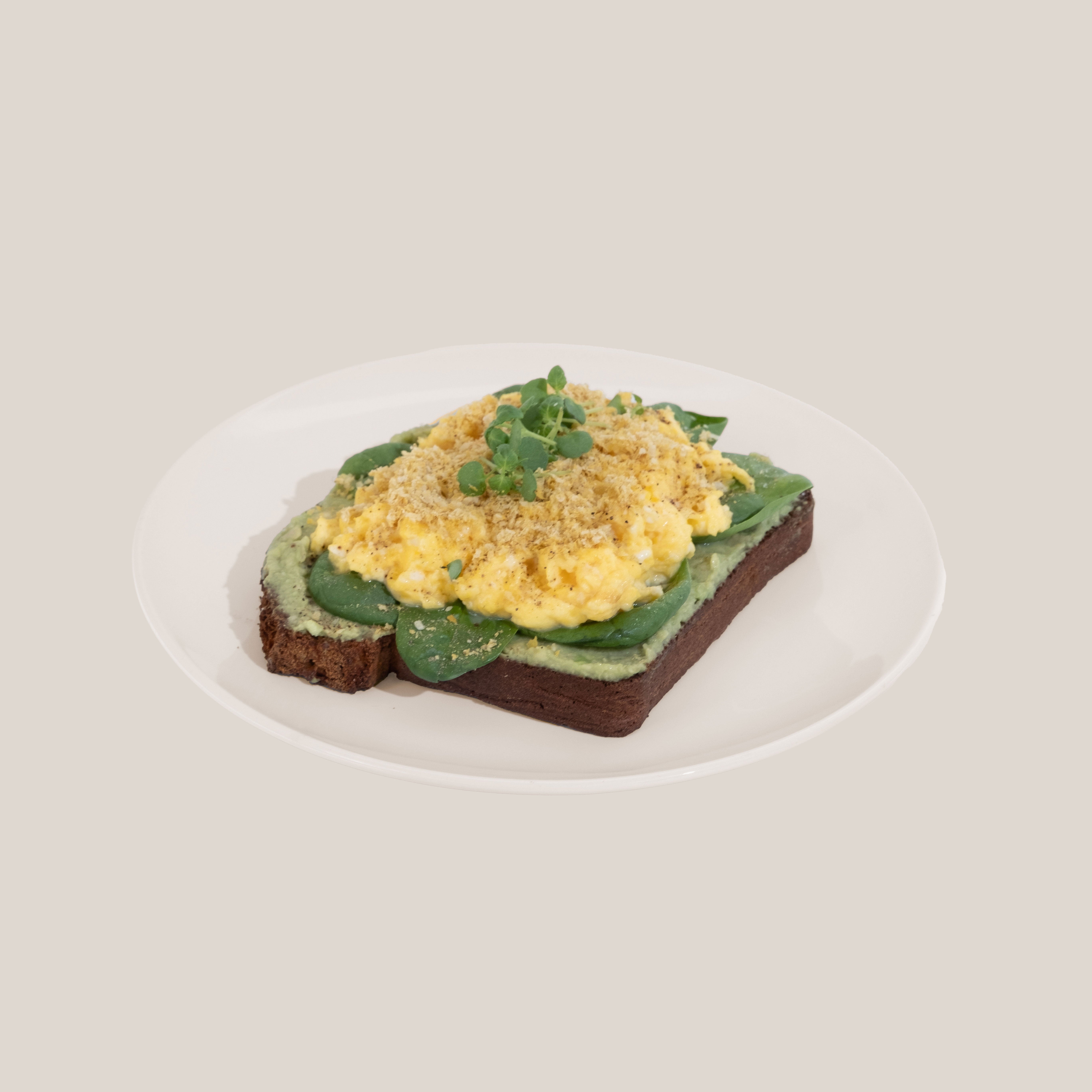Creamy Scrambled Egg + Avo Protein Toast