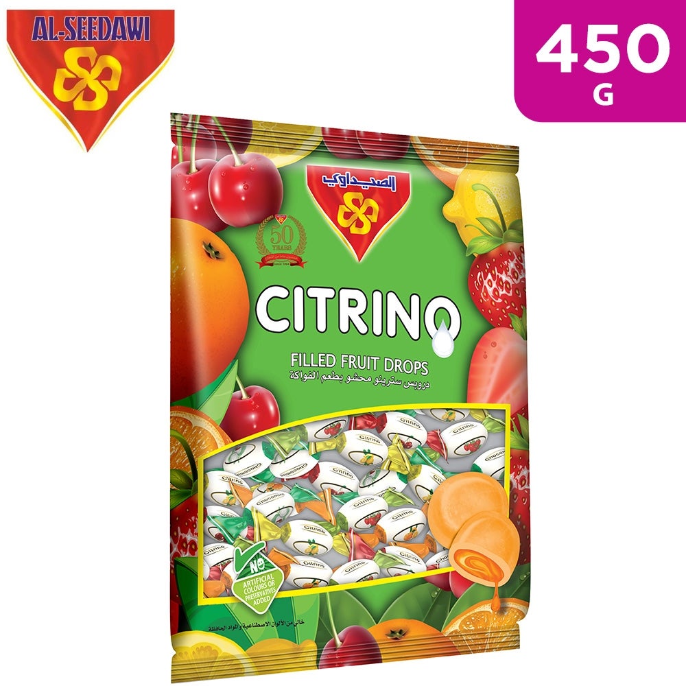Al Seedawi Citrino Filled Fruit Drops Candy 450 g