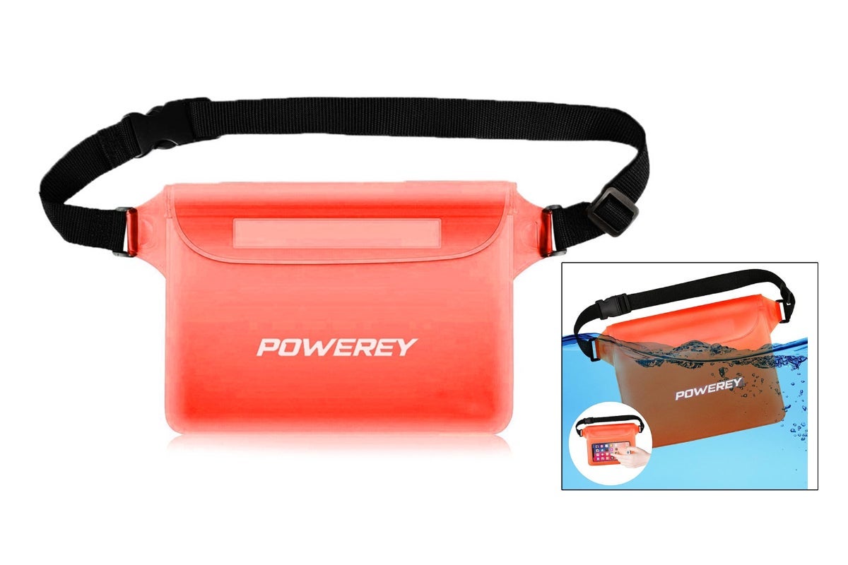 POWEREY 22CM IPX8 WATERPROOF BELT POUCH - Red